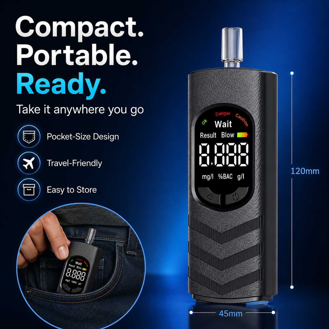 🚕Rechargeable Digital Alcohol Tester with Voice Broadcast