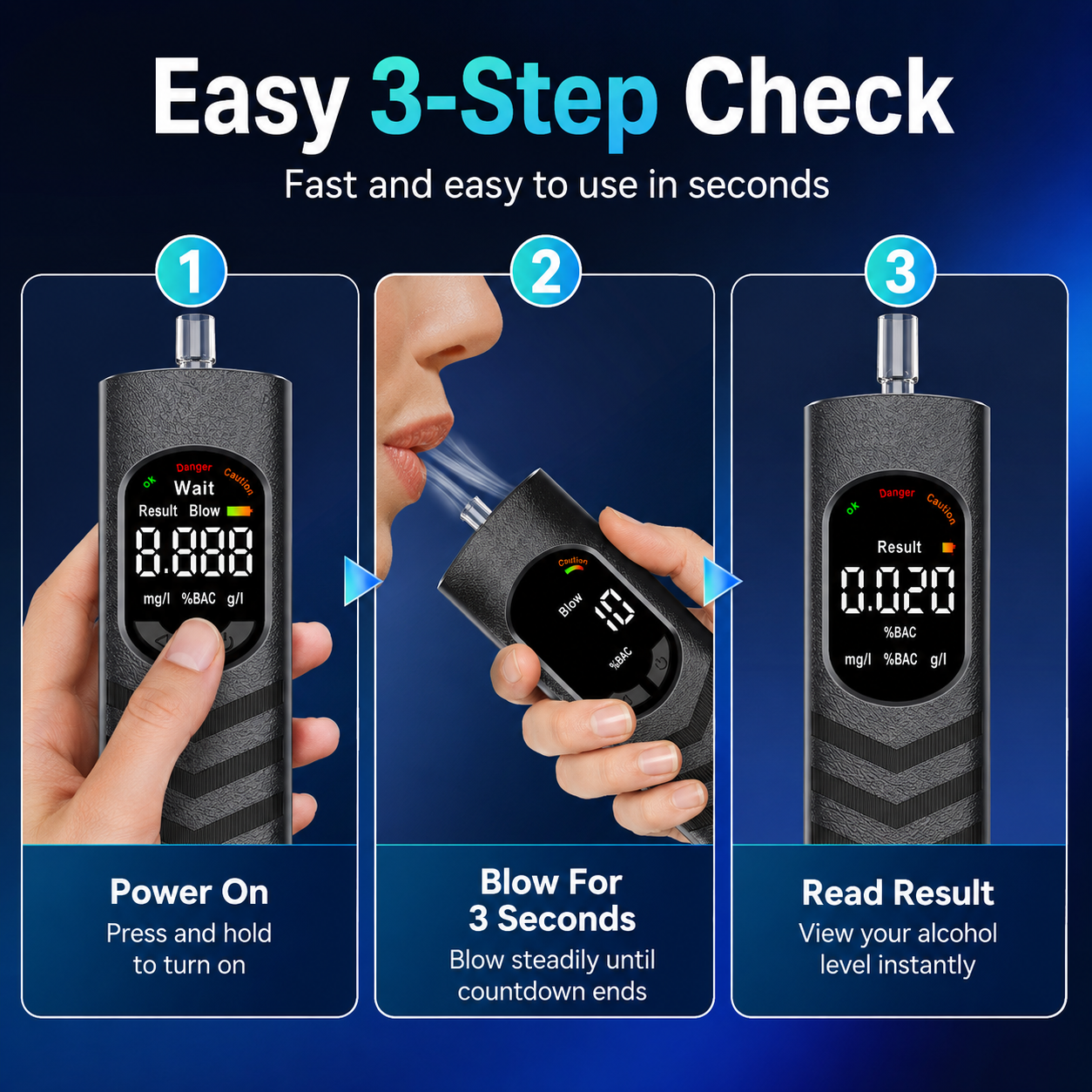 🚕Rechargeable Digital Alcohol Tester with Voice Broadcast