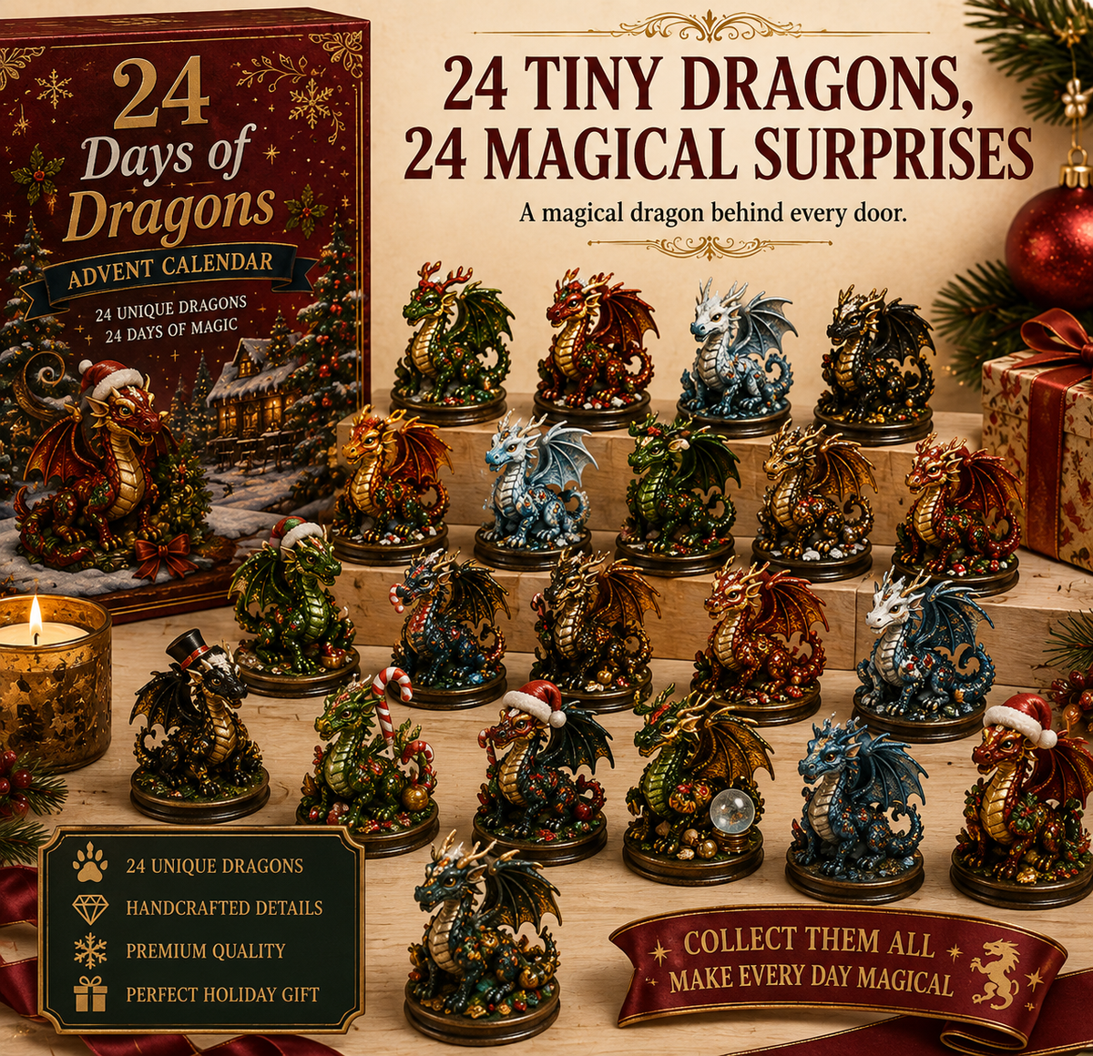 Dragon collection ready for display