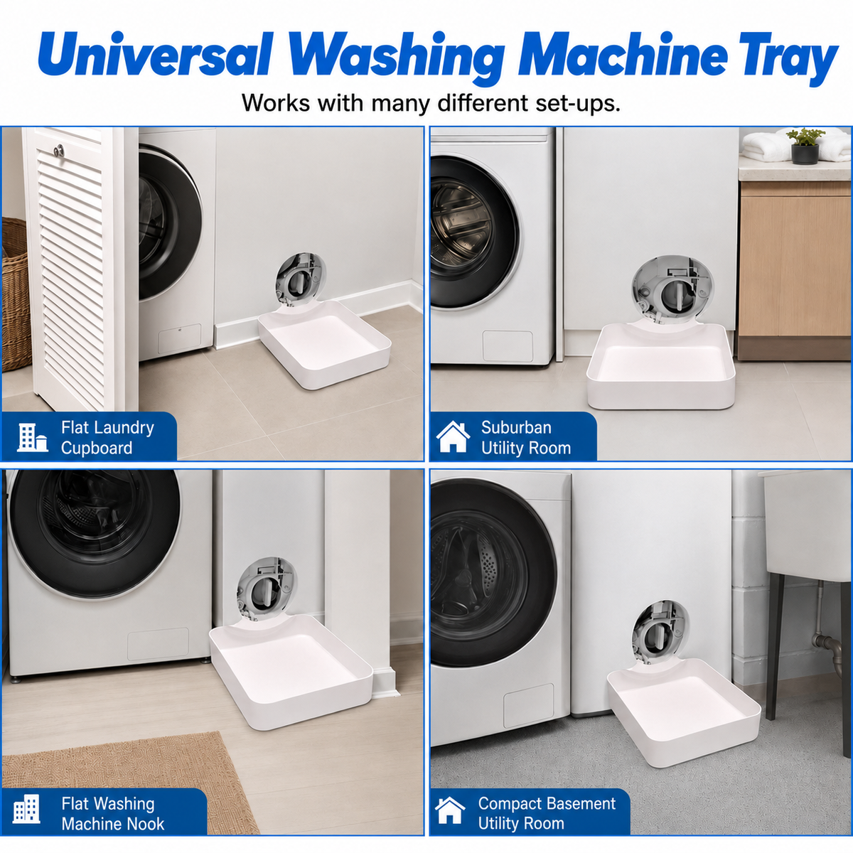 🧺 Washing Machine Drip Tray | Laundry Floor Protection Pan