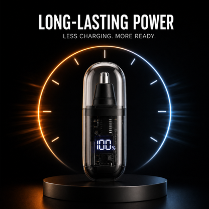 Professional Electric Nose & Ear Hair Trimmer | LED Display, Painless Nose, Eyebrow & Facial Hair Remover for Men & Women