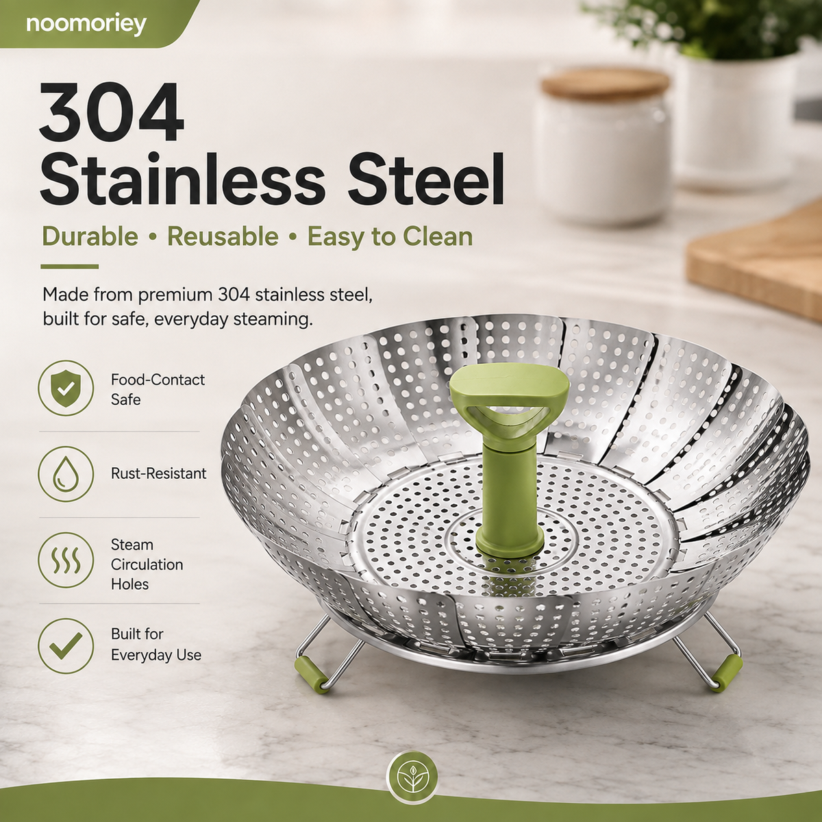 Vegetable Steamer Basket for Cooking Food, Stainless Steel Veggie Steam Basket for Pot 🥦