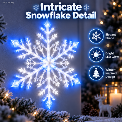 ❄️12 PCS LED Snowflake Wall Lights  – Blue & White Christmas Holiday Decor