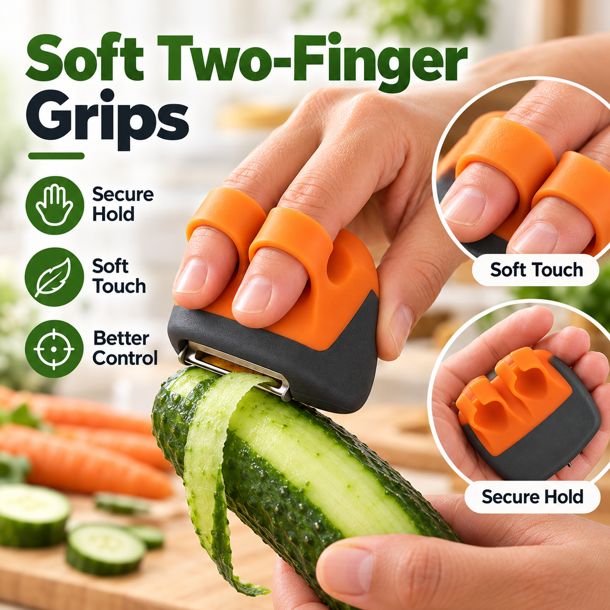 🥔 Palm Vegetable Peeler Set – Soft Grip Handheld Fruit & Veggie Peeler！！！