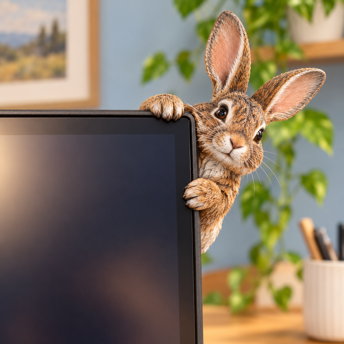 🐾 Peek-A-Boo Monitor Buddies™ – Cute Animal Screen Corner Decor