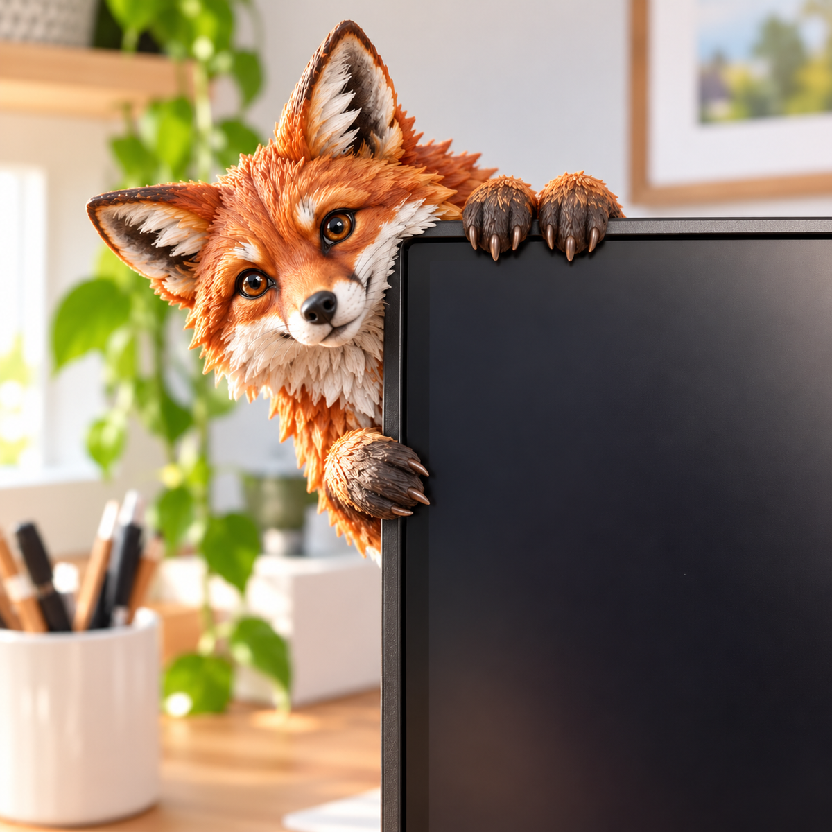 🐾 Peek-A-Boo Monitor Buddies™ – Cute Animal Screen Corner Decor