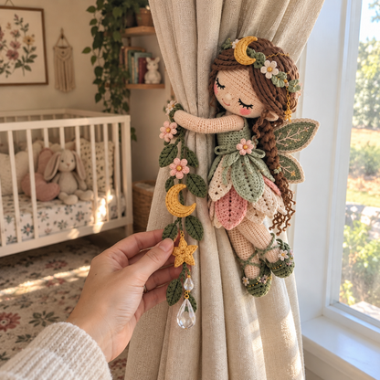 🧚✨ Fairy Hug Crochet Curtain Tiebacks – Whimsical Fairy Window Decor, Handmade Charm & Unique Gift Idea 🎁