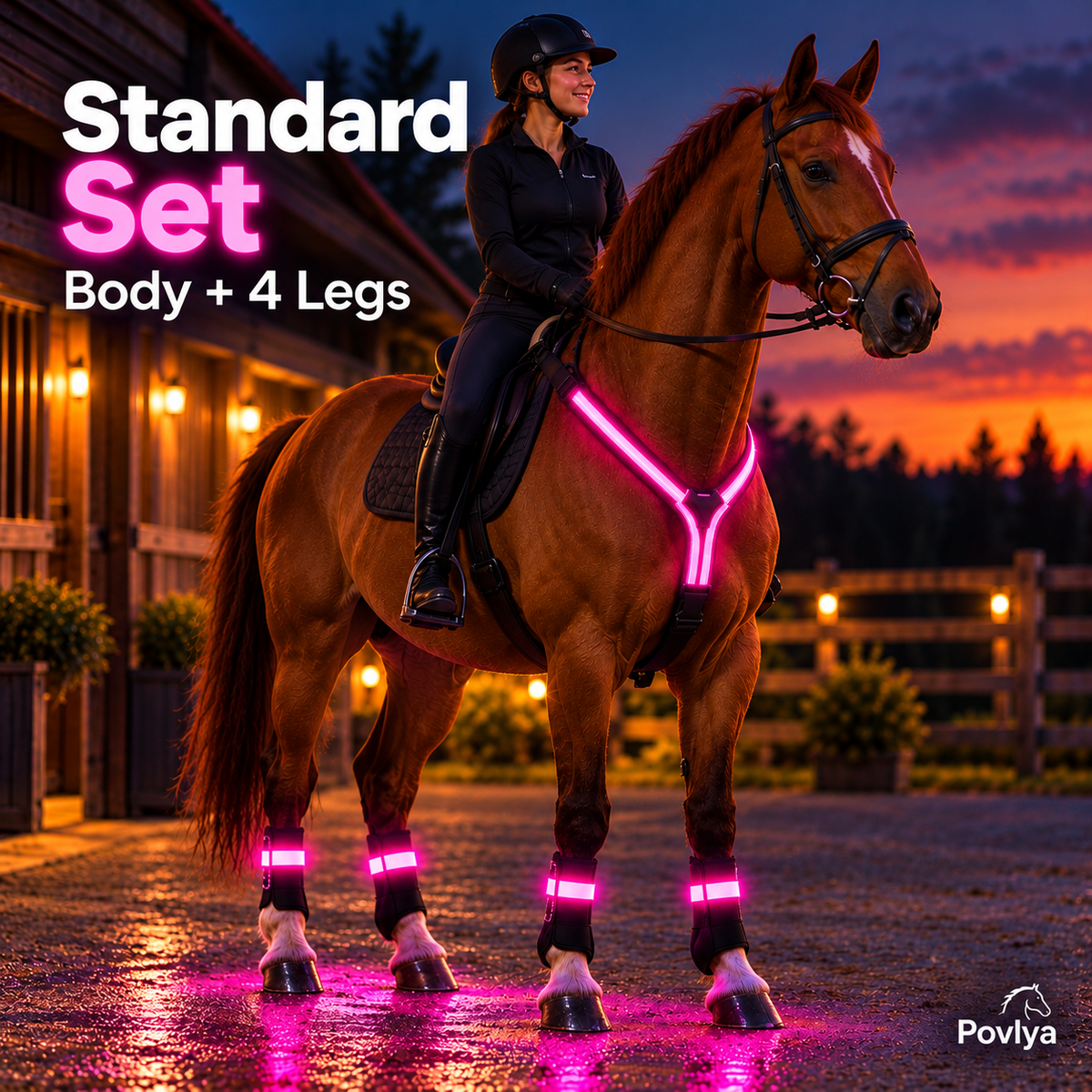 🐴 LED Horse Light Set – Glowing Chest, Leg & Tail Accessories