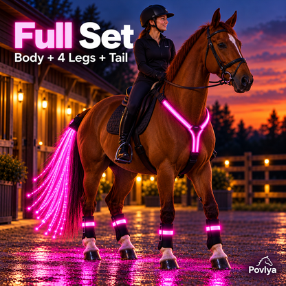 🐴 LED Horse Light Set – Glowing Chest, Leg & Tail Accessories