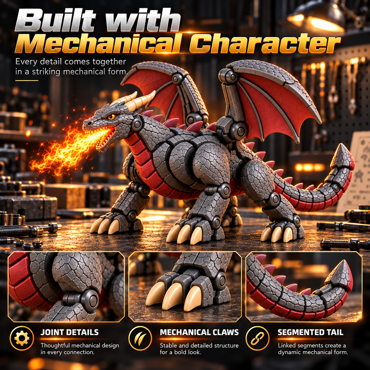 Person interacting with Guardian Dragon Egg mechanical transformation figure