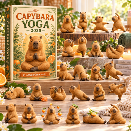 Capybara Yoga Advent Calendar | 24 different capybaras, one behind every little window