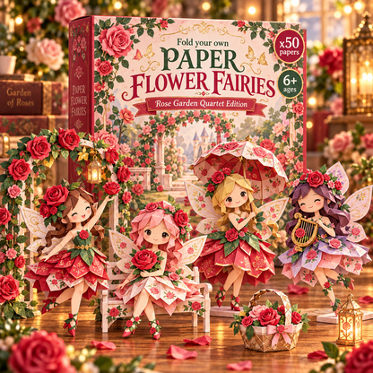 🧚DIY Paper Flower Fairies Craft Kit – 4 Foldable Fairies, 6 Garden Themes 🌸