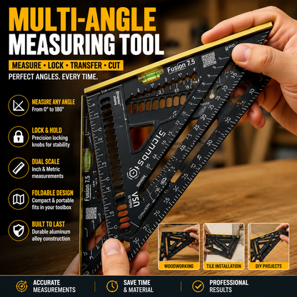 🔥50% off on the last day| 📐  Multi-Angle Measuring Tool – Foldable Ruler for Accurate Measurements, Carpentry & DIY Projects