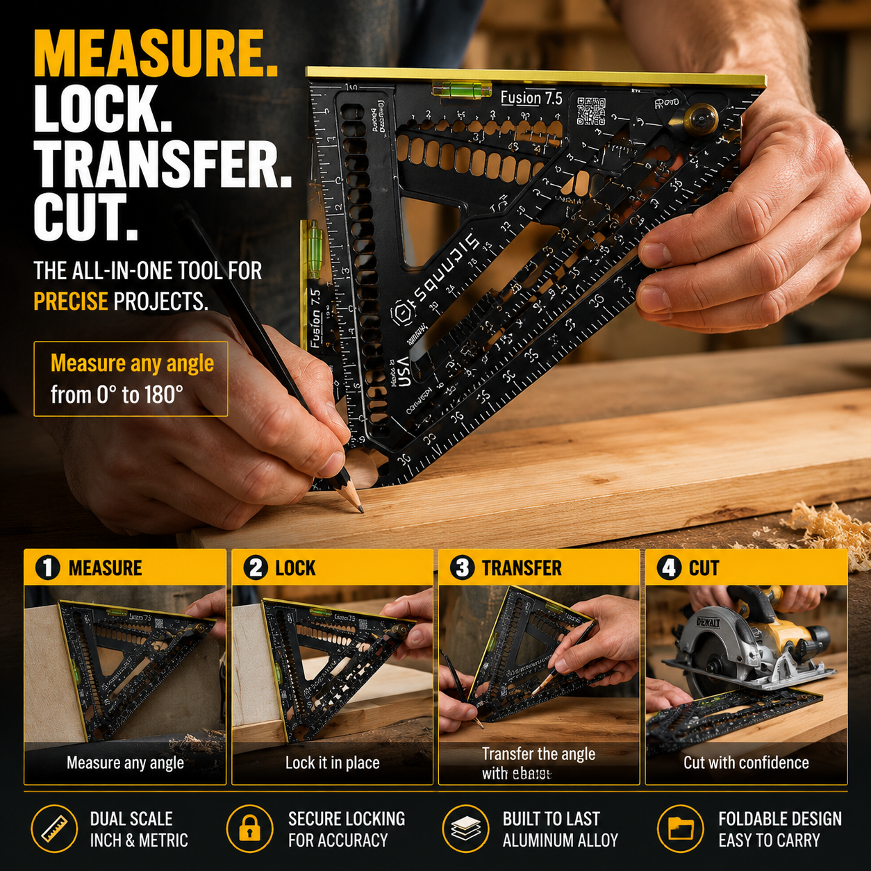 🔥50% off on the last day| 📐  Multi-Angle Measuring Tool – Foldable Ruler for Accurate Measurements, Carpentry & DIY Projects
