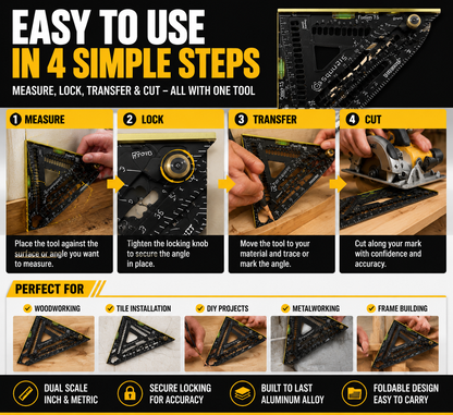 🔥50% off on the last day| 📐  Multi-Angle Measuring Tool – Foldable Ruler for Accurate Measurements, Carpentry & DIY Projects