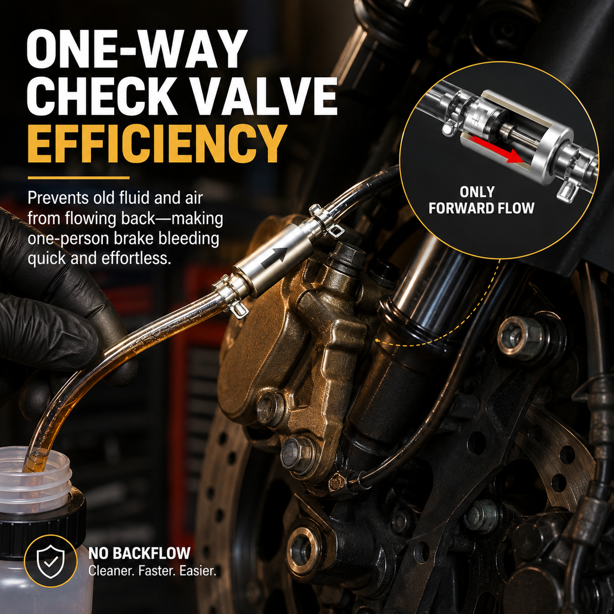 Universal Brake Bleeder Hose Kit with Check Valve 🚗🔧
