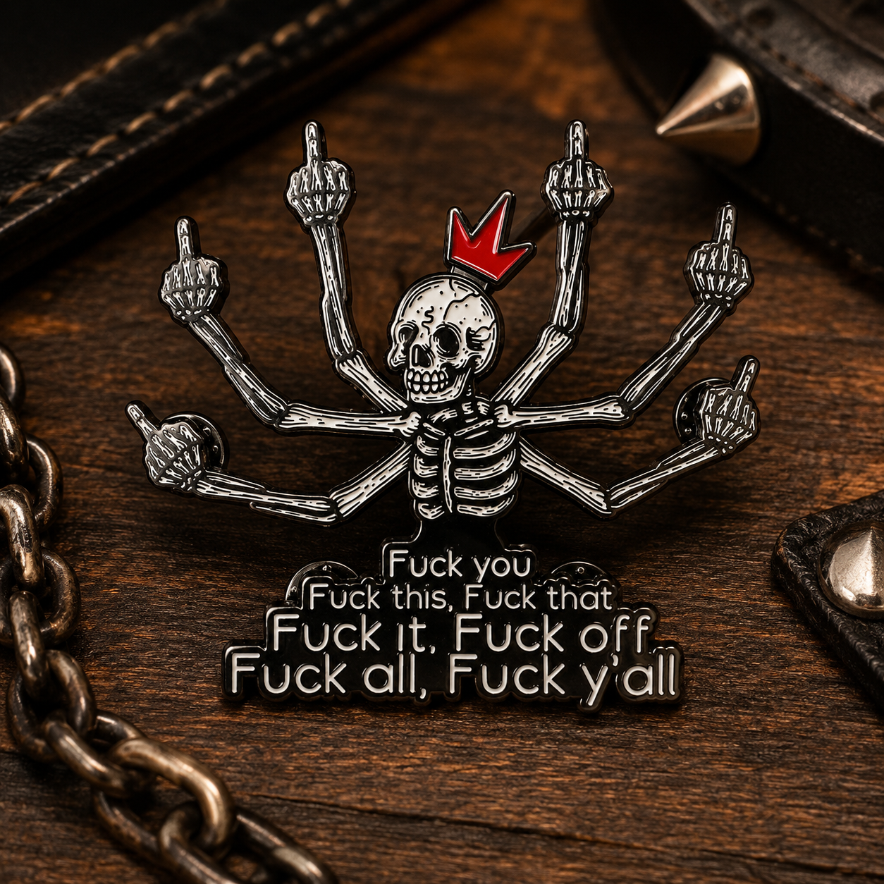 💀🖕Fuck Skull Enamel Pin