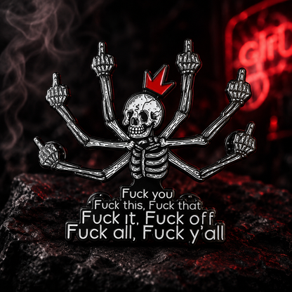 💀🖕Fuck Skull Enamel Pin
