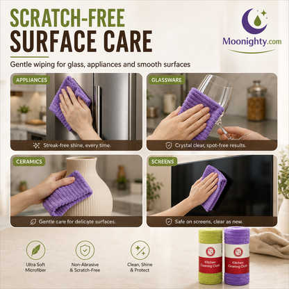 🍃 Bamboo Fiber Cleaning Cloth Roll – Thick Absorbent Tear-Off Kitchen Towels for Grease, Spills & Everyday Cleaning