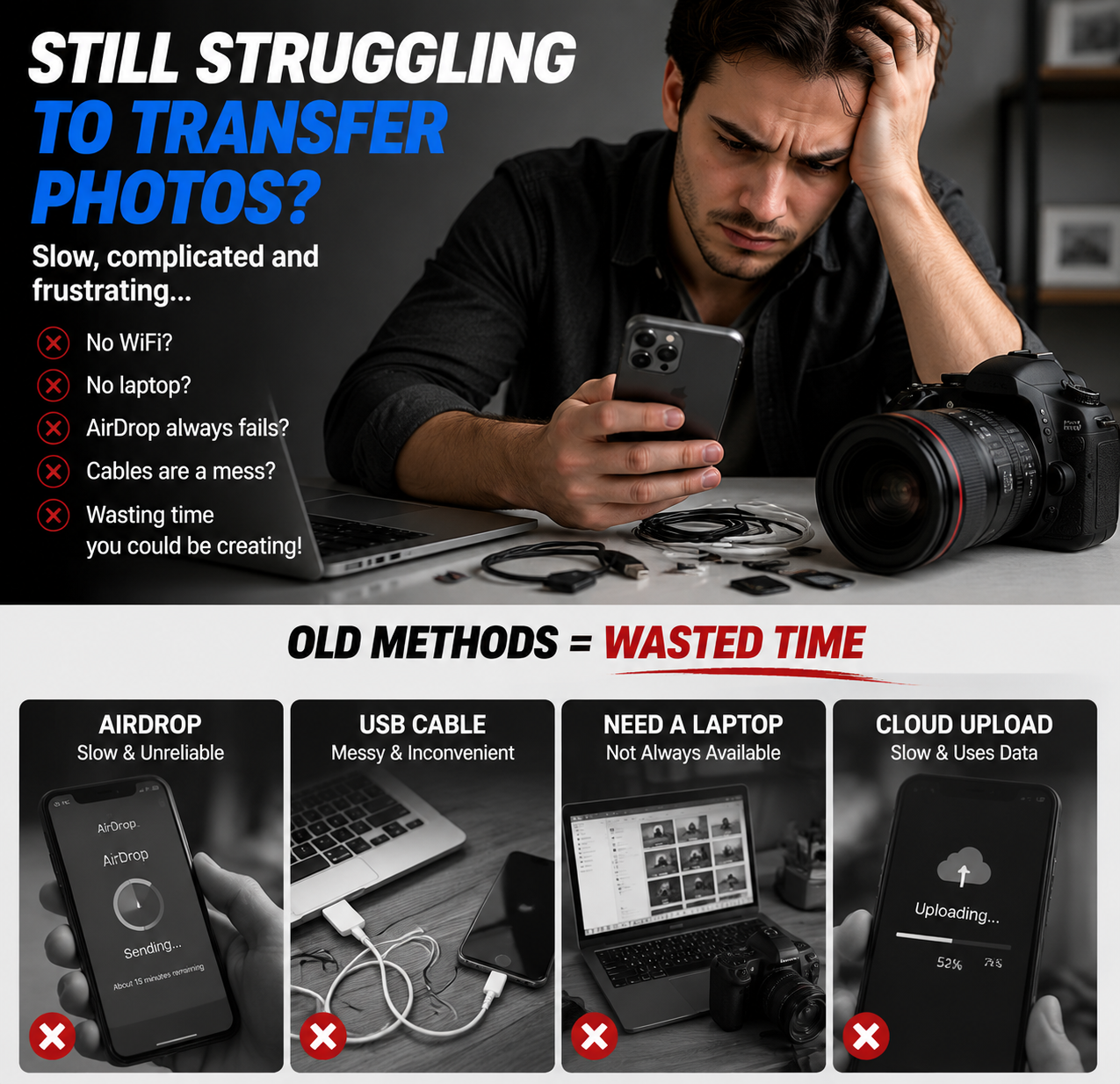 Hot💥Limited-time 50% discount🔌 5-in-1 SD Card Reader for iPhone & USB-C – Fast Photo & Video Transfer Adapter