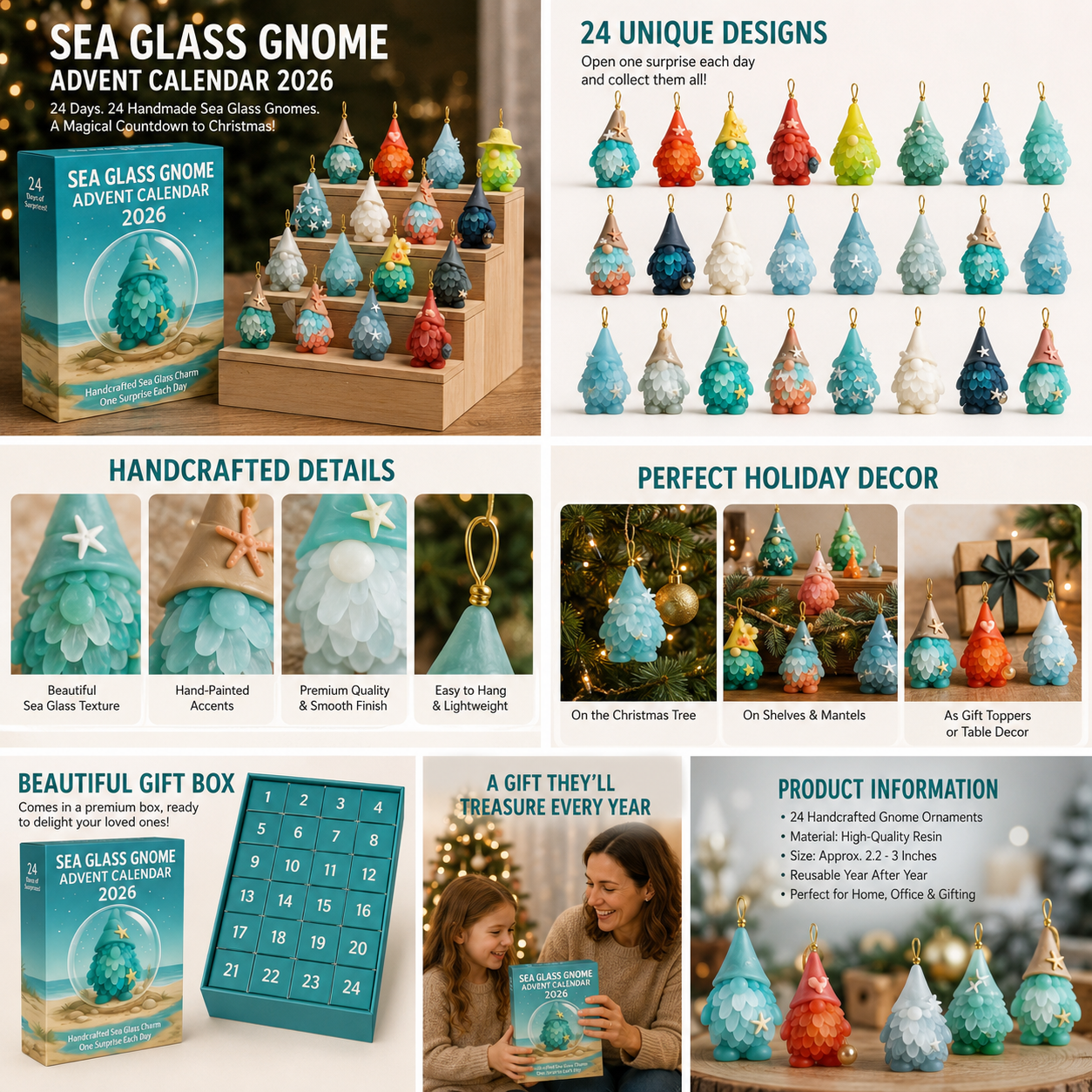❤️🔥Last 30pcs🔥🌊Limited Edition🧝‍♂️Sea Glass Gnome Advent Calendar 2026