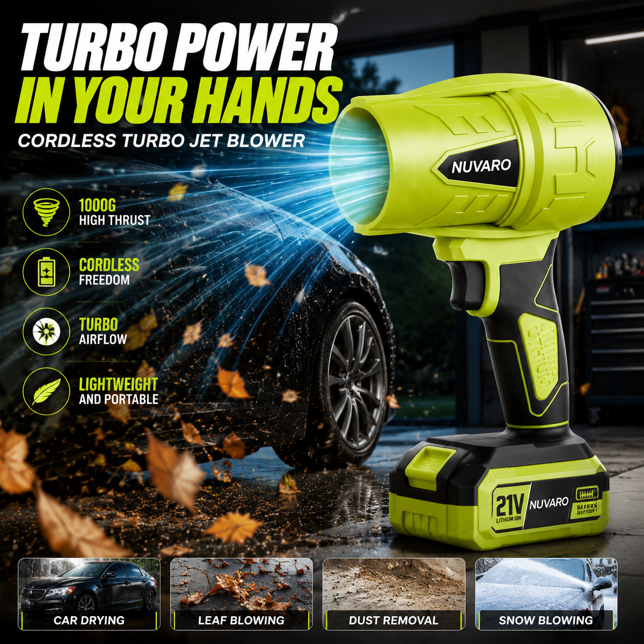 🔥Turbo Jet Blower – 1000G Cordless Air Duster