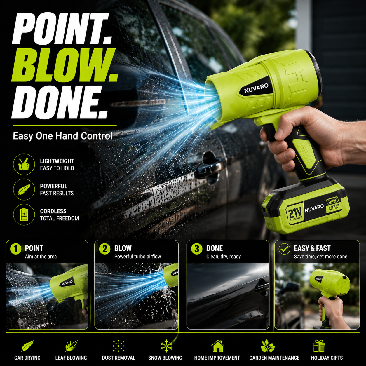 🔥Turbo Jet Blower – 1000G Cordless Air Duster