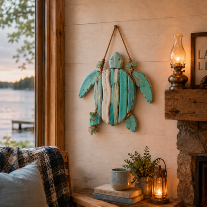 🌊 Lighted Coastal Fish Wall Decor - Driftwood Nautical Wall Hanging with LED Lights