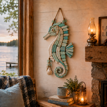 🌊 Lighted Coastal Fish Wall Decor - Driftwood Nautical Wall Hanging with LED Lights