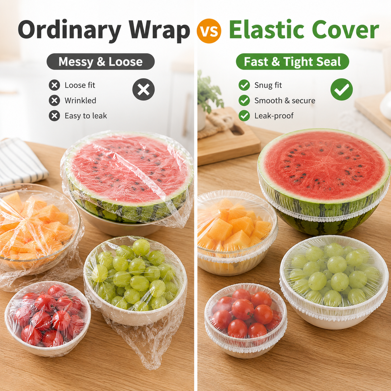🔥100PCS Disposable Stretch Food Covers for Bowls & Plates