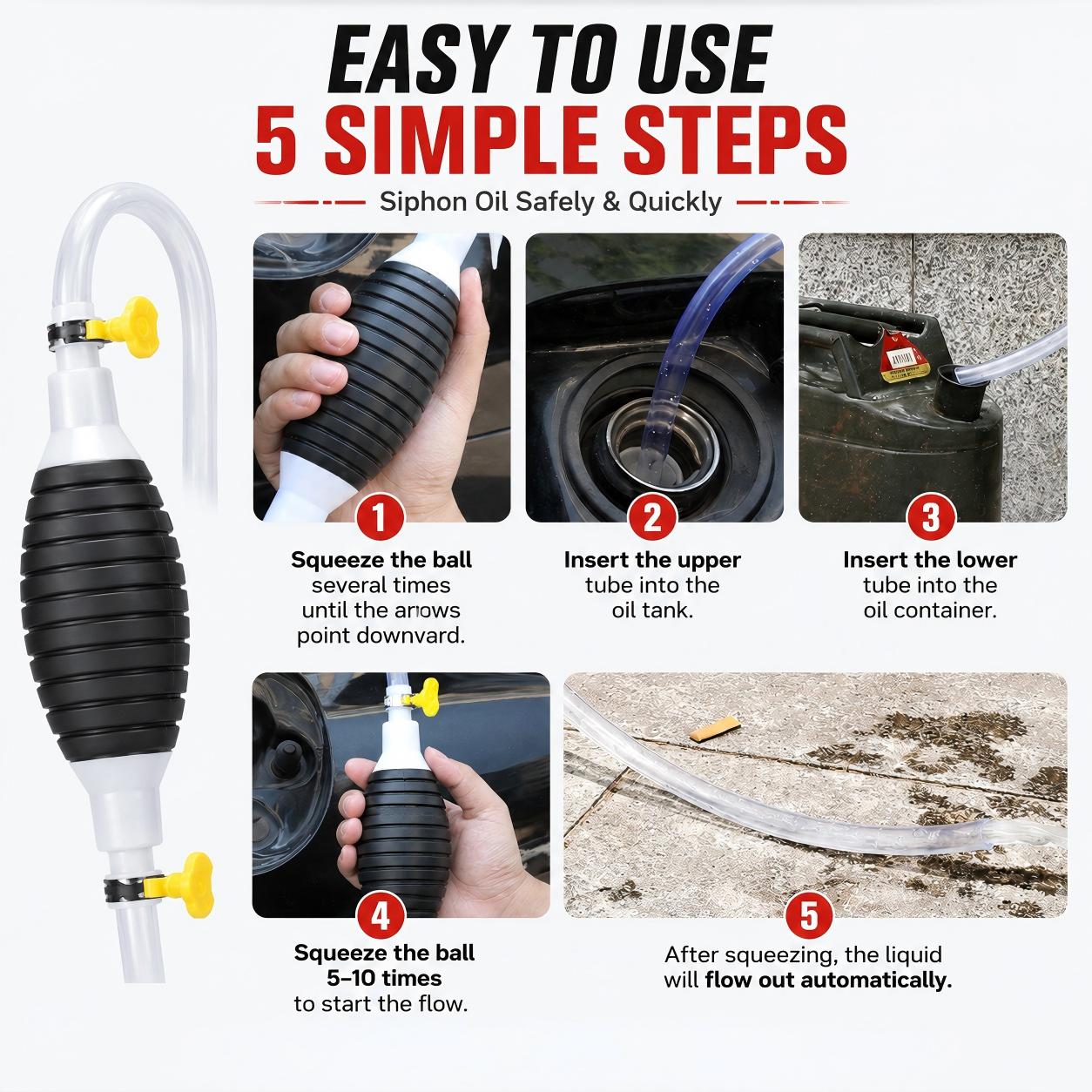 2 in 1 Manual Oil Pump Dual Flow Hand Siphon Pump