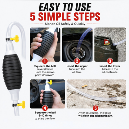 2 in 1 Manual Oil Pump Dual Flow Hand Siphon Pump