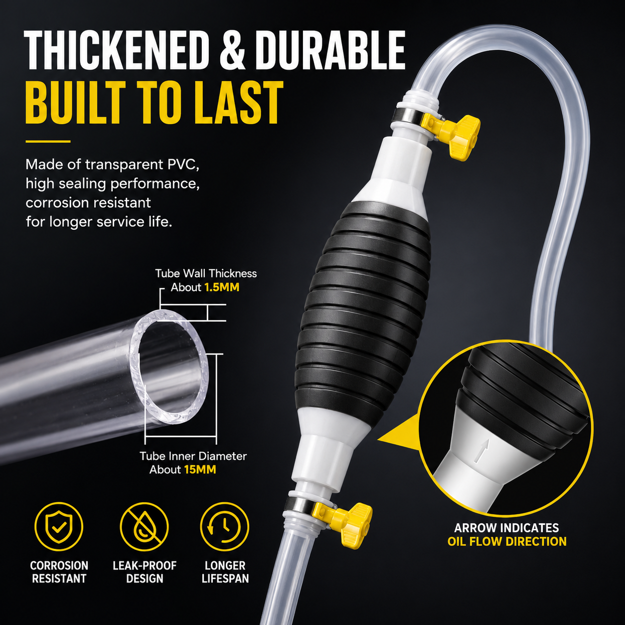 2 in 1 Manual Oil Pump Dual Flow Hand Siphon Pump