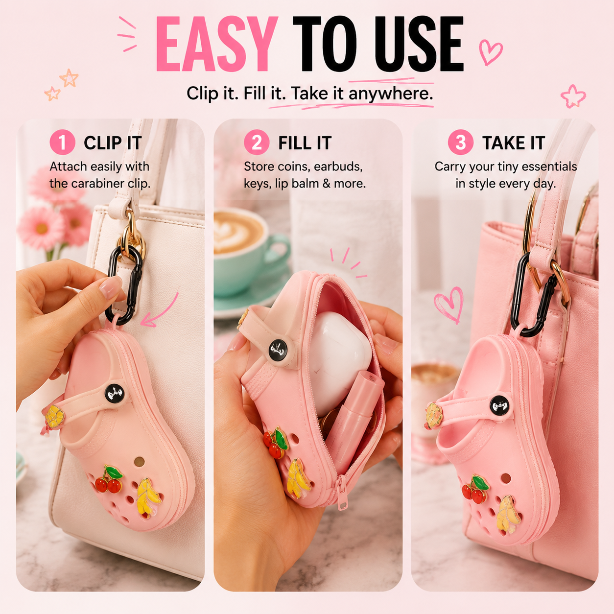 ✨ Mini Clog Charm Pouch