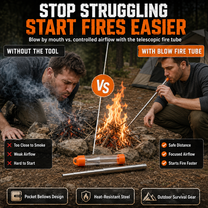 Telescopic Stainless Steel Blow Fire Tubev