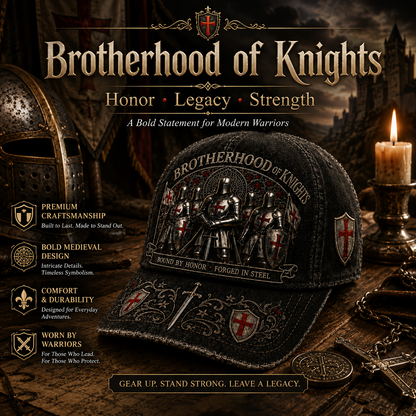 ⚔️ Bound By Honor Forged In Steel – Knights Templar Cap 🎁 Free Honor Coin With Every Cap Purchase