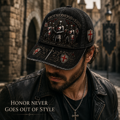 ⚔️ Bound By Honor Forged In Steel – Knights Templar Cap 🎁 Free Honor Coin With Every Cap Purchase