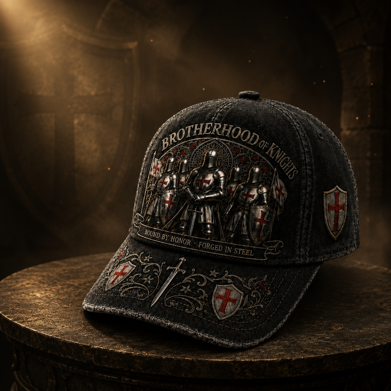 ⚔️ Bound By Honor Forged In Steel – Knights Templar Cap 🎁 Free Honor Coin With Every Cap Purchase