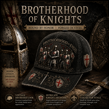 ⚔️ Bound By Honor Forged In Steel – Knights Templar Cap 🎁 Free Honor Coin With Every Cap Purchase
