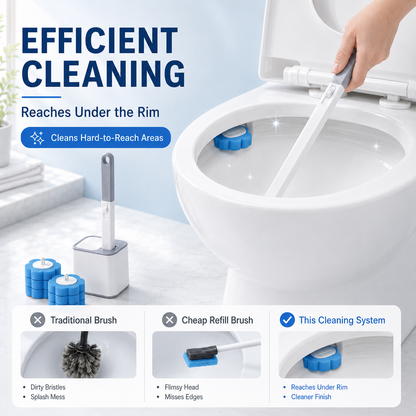 Disposable Toilet Cleaning System with 6 Refill Heads