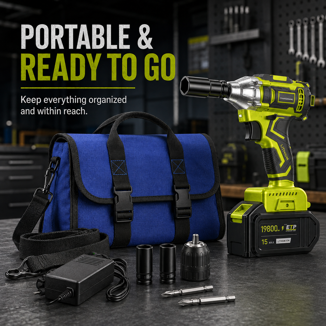 🔥50% OFF TODAY⚡ 2-in-1 Brushless Cordless Impact Wrench Kit