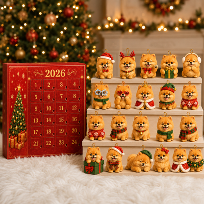 ❤️🔥Last 30pcs🔥❤️🎄2026 Pomeranian Christmas Ornament Advent Calendar
