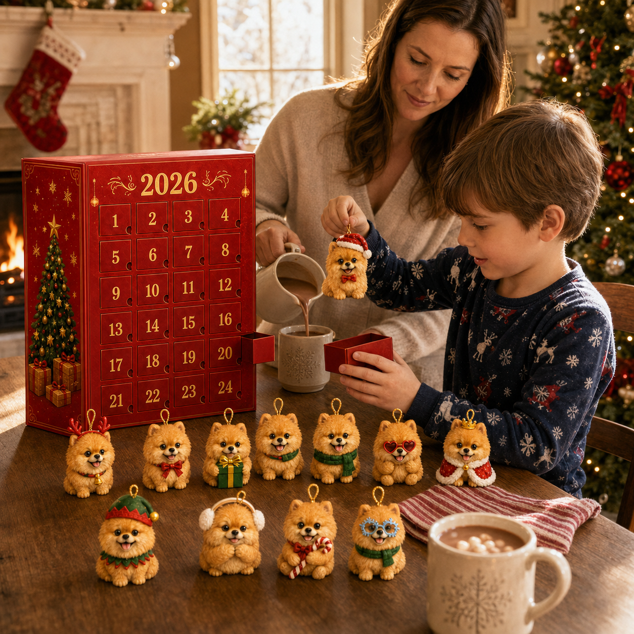 ❤️🔥Last 30pcs🔥❤️🎄2026 Pomeranian Christmas Ornament Advent Calendar