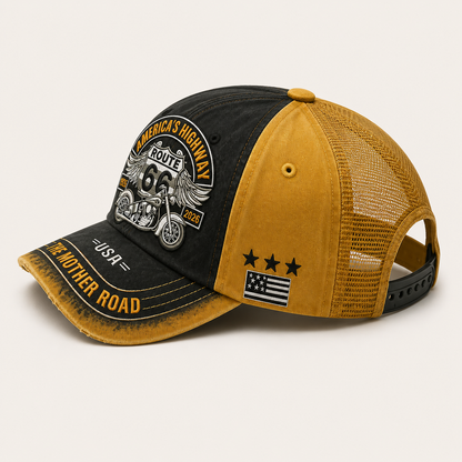 🏍️Retro US 66 100th Anniversary Art Printed Casual Baseball Cap