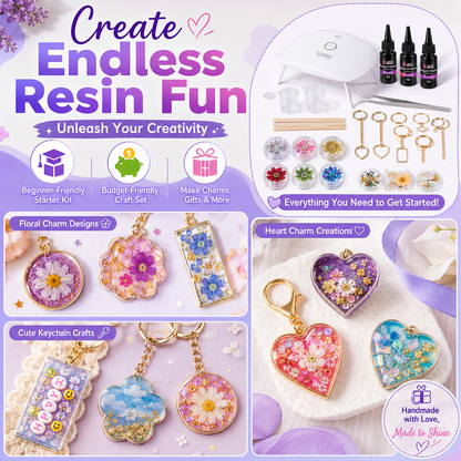 ⭐HOT SALE 49% OFF - 🎨Instant Creation UV Resin Craft Kit: 12 Colors with Light & Tools