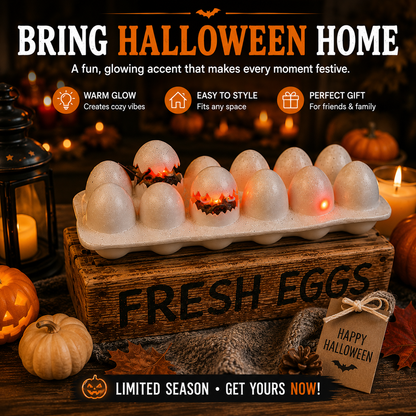 🎃 Glowing Halloween Egg Tabletop Decoration – Cute Spooky Home Decor