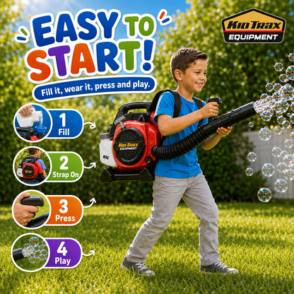 Kids Bubble Leaf Blower Backpack Toy 🫧 | Outdoor Pretend Play Ages 3+