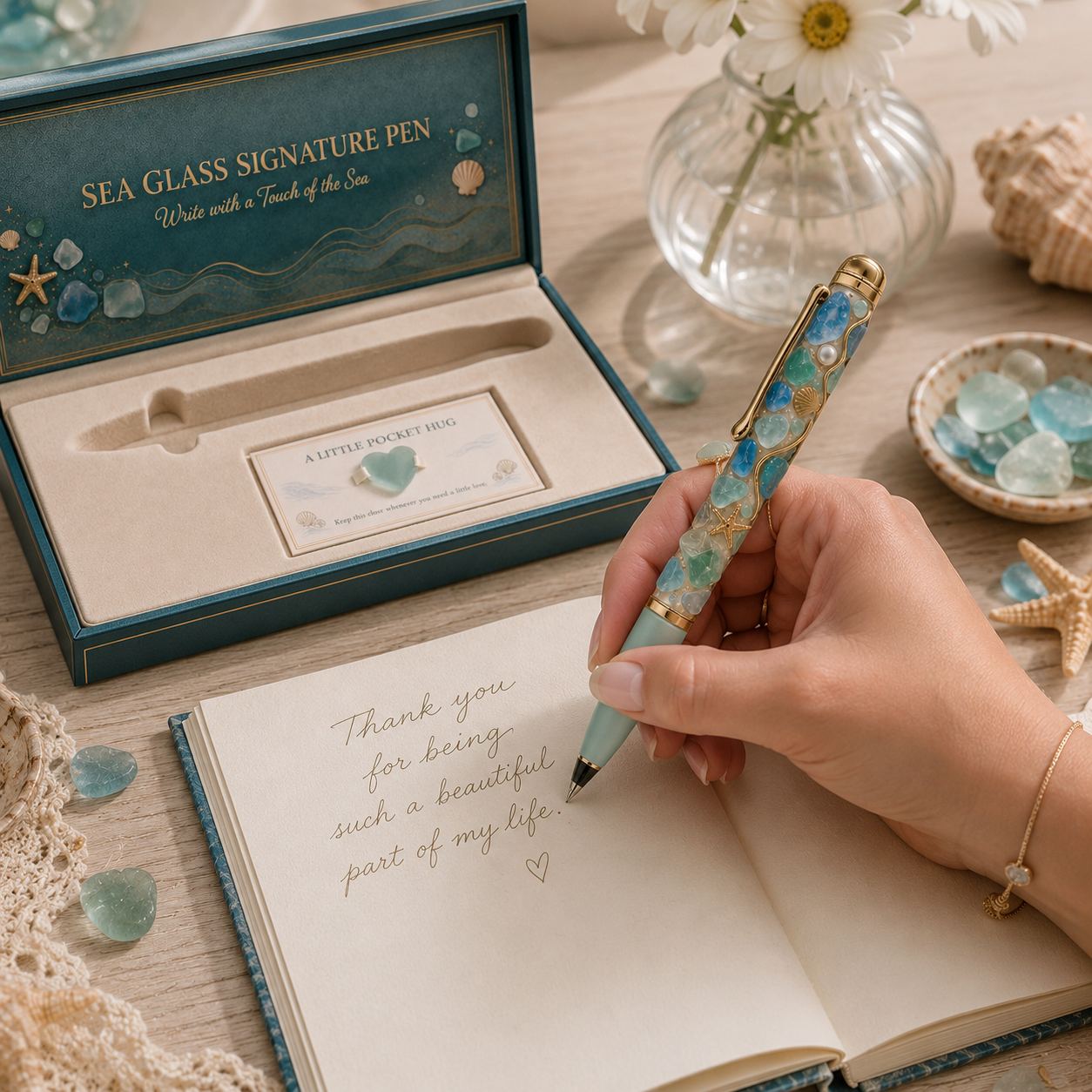 📢The Last 30🔥 - Sea Glass Signature Pen & Pocket Hug