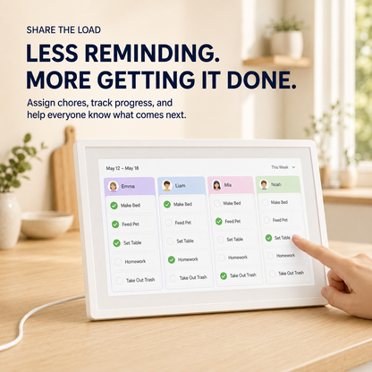 📅 10.1″ Smart Family Calendar & Digital Photo Frame – Wi-Fi Touchscreen Home Organizer