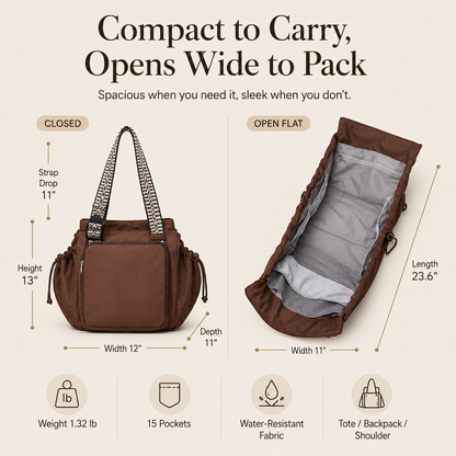 👜 The Everyday Tote That Keeps Everything Organized – 15 Pockets